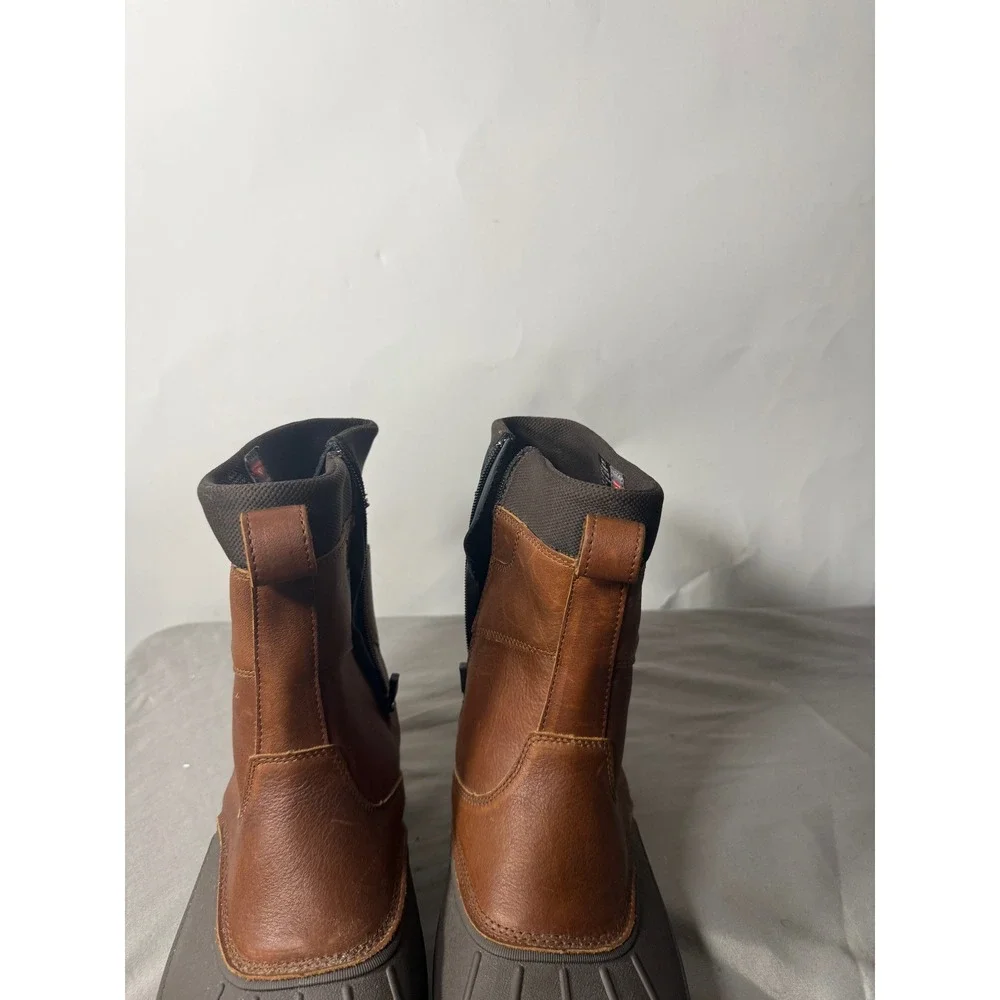 LL Bean Storm Chaser Boots Mens 14 Brown Leather Waterproof TEK2.5 Zip Winter